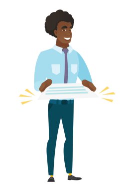 Bir sözleşme vektör çizim tutan işadamı