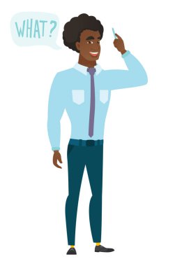 İşadamı ile soru ne konuşma balonu.