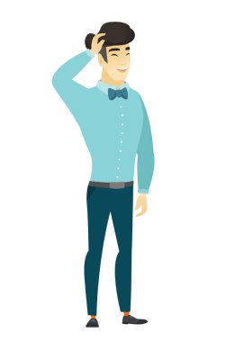 Gülen genç Asya ofis çalışanı.