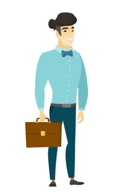 Asya iş adamı holding evrak çantası.