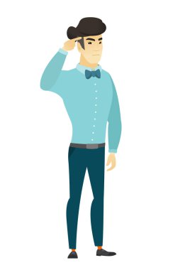 Kızgın adam tapınak karşı parmağıyla işaret