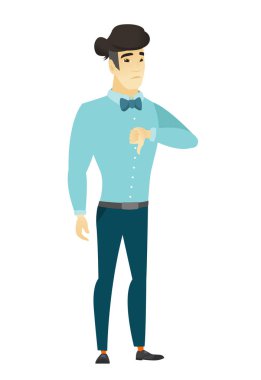 Başparmak ile hayal kırıklığına Asya işadamı