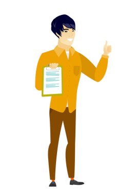 Başparmak pes pano ile işadamı.