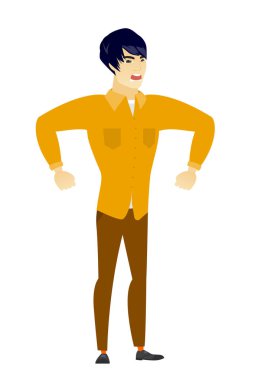 Genç Asyalı kızgın işadamı çığlık.