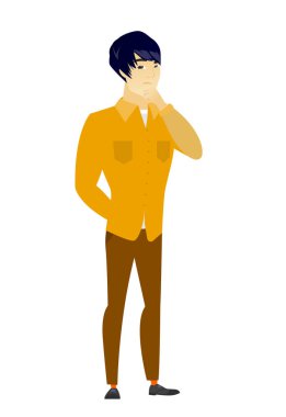 Asya iş adamı düşünme vektör çizim