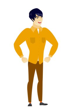 Genç Asyalı öfkeli işadamı çığlık.