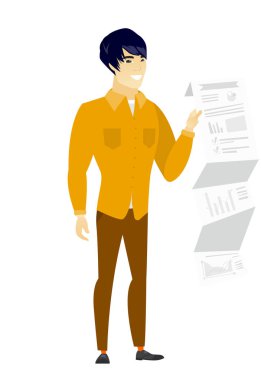 İşadamı vererek iş sunumu.