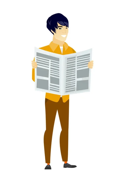 Homem de negócios lendo jornal ilustração vetor — Vetor de Stock