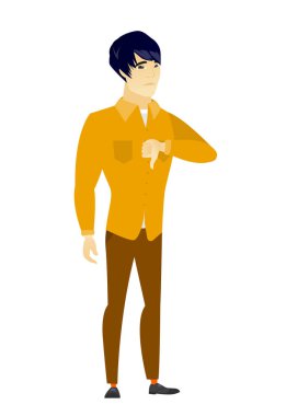 Başparmak ile hayal kırıklığına Asya işadamı