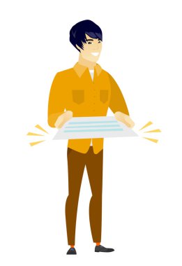 Bir sözleşme vektör çizim tutan işadamı