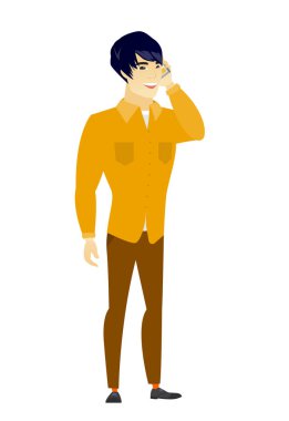 İş adamı cep telefonuyla konuşuyor..