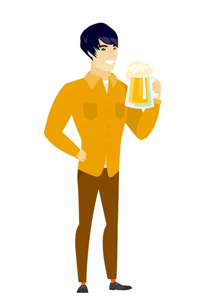 Empresário bebendo cerveja vetor ilustração . — Vetor de Stock