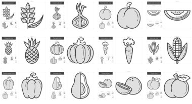 Sağlıklı gıda hattı Icon set.