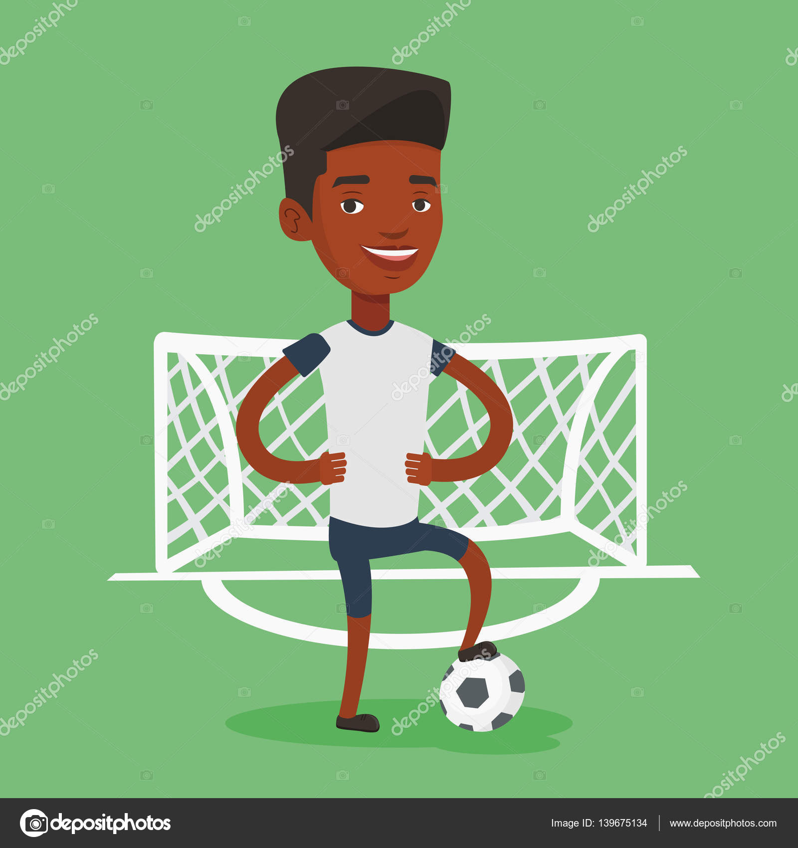 Pemain sepak bola dengan gambar vektor bola Vektor Stok oleh