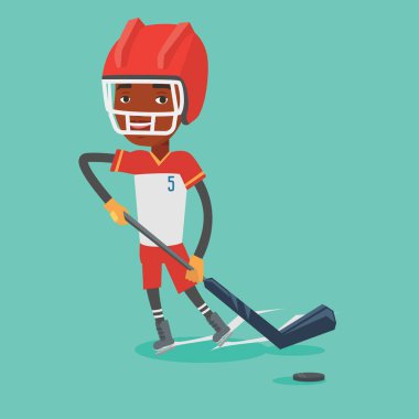 Buz hokeyi oyuncusu vektör çizim.