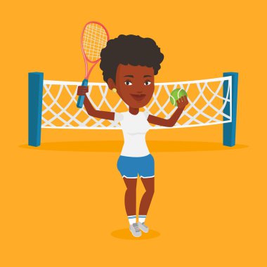 Tenis oyuncu vektör çizim.