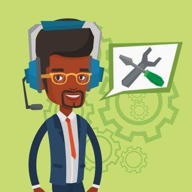 Teknik destek operatör vektör çizim.