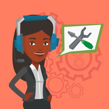 Teknik destek operatör vektör çizim.