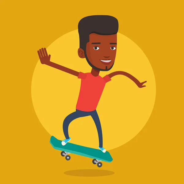Uomo equitazione skateboard vettoriale illustrazione . — Vettoriale Stock