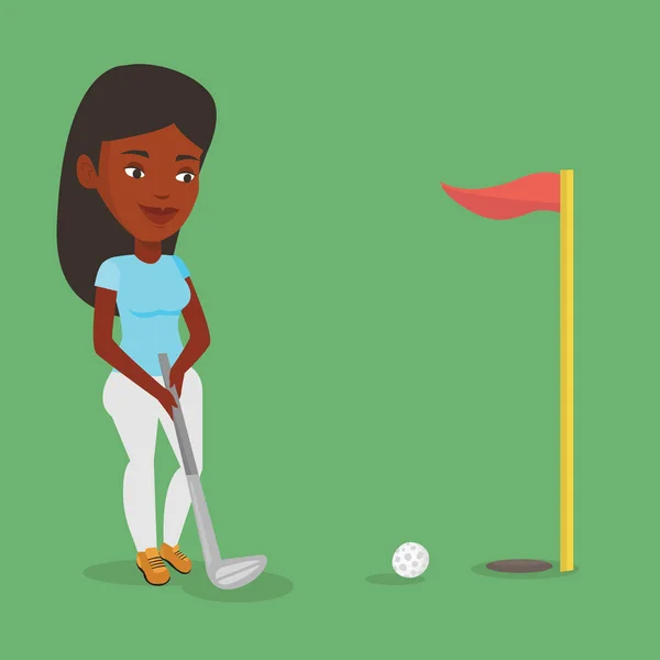 Golfeur frapper le vecteur de balle illustration . — Image vectorielle