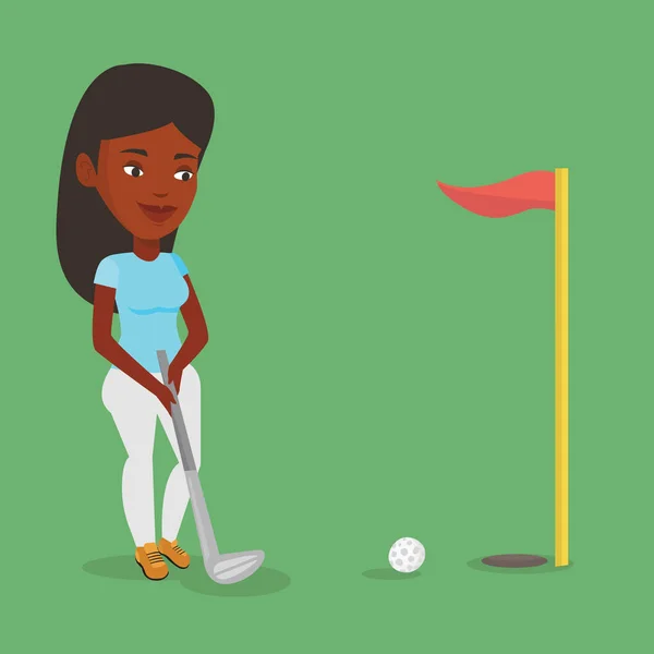 Golfista golpeando la ilustración vector bola . — Archivo Imágenes Vectoriales