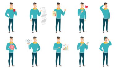 Vektör çizimleri ile iş adamları ayarla.