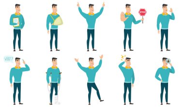 Vektör çizimleri ile iş adamları ayarla.