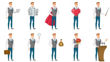 Vektör çizimleri ile iş adamları ayarla.