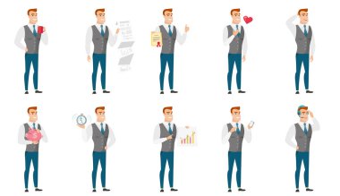 Vektör çizimleri ile iş adamları ayarla.