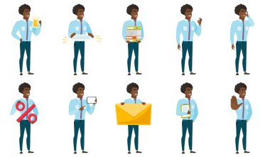 Vektör çizimleri ile iş adamları ayarla.