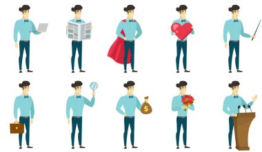 Vektör çizimleri ile iş adamları ayarla.