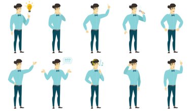 Vektör çizimleri ile iş adamları ayarla.