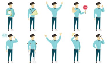 Vektör çizimleri ile iş adamları ayarla.