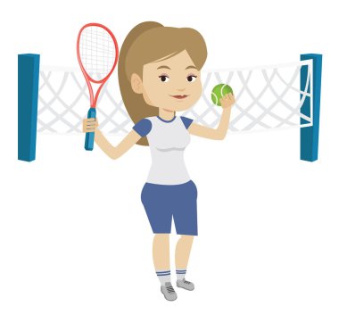 Tenis oyuncu vektör çizim.