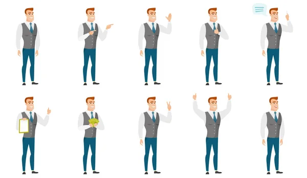 Vector set of illustrations with business people. — Stock Vector