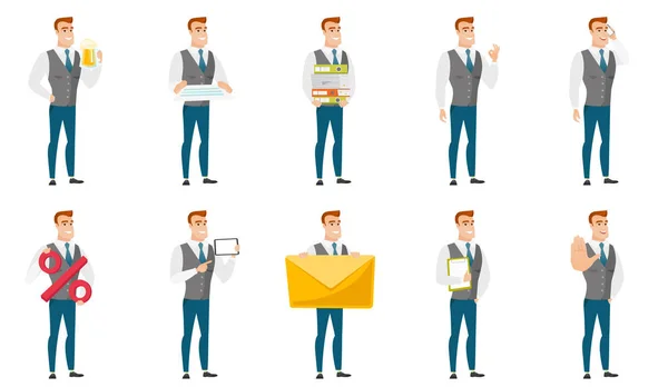 Vector set of illustrations with business people. — Stock Vector