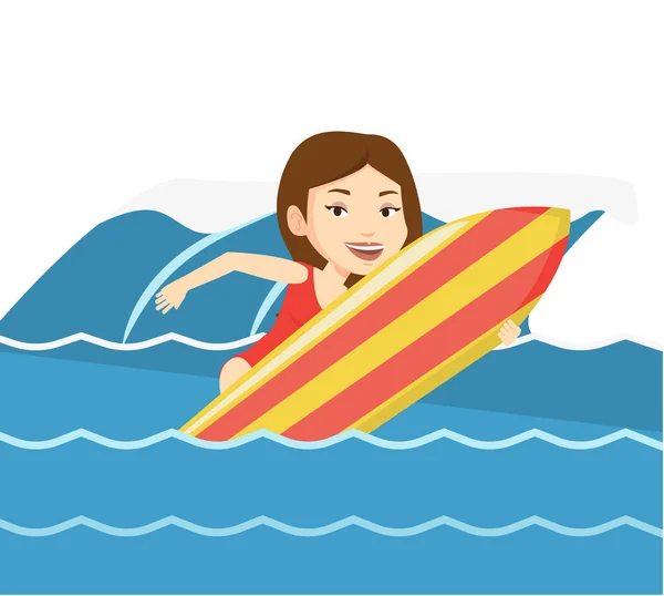 Happy surfer in action on a surf board. — Stock Vector