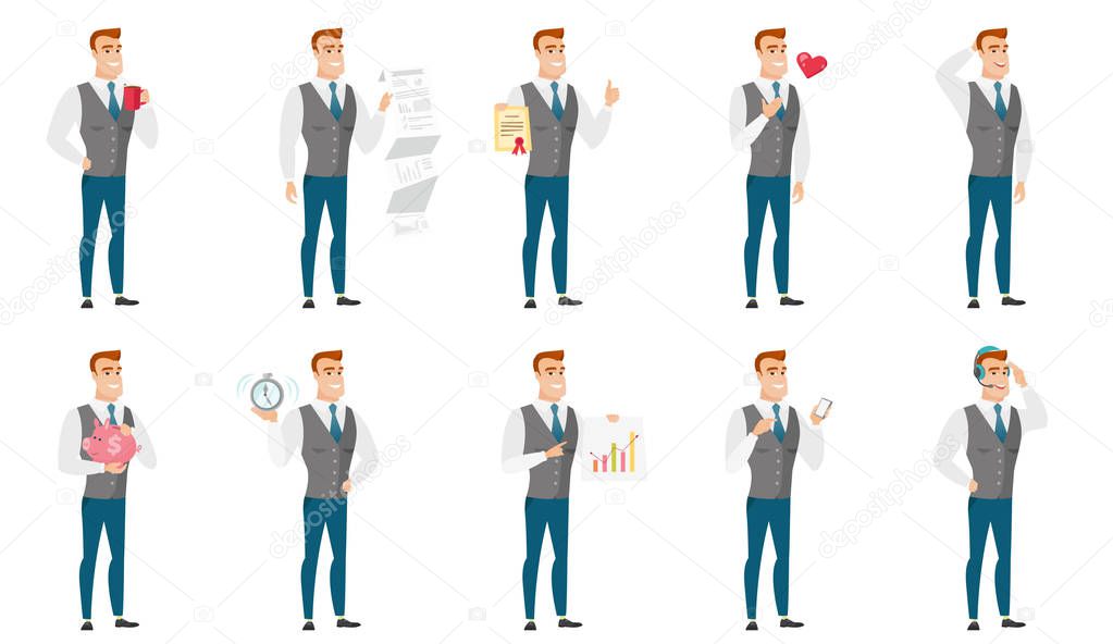 Vector set of illustrations with business people.