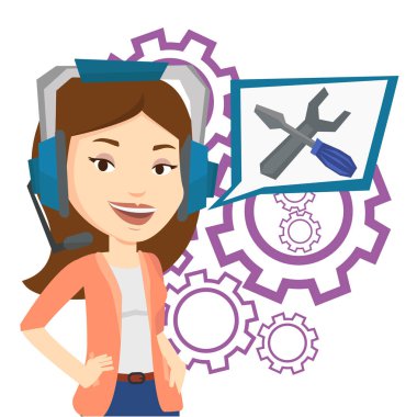 Teknik destek operatör vektör çizim.