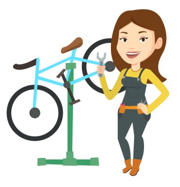 Tamir dükkanında çalışan Beyaz Bisiklet tamircisi.