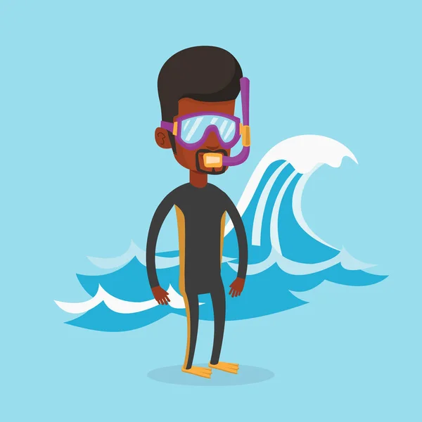 Joven buceo vector ilustración . — Archivo Imágenes Vectoriales