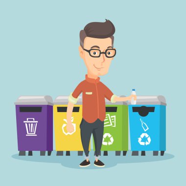Plastik şişe atma adam.