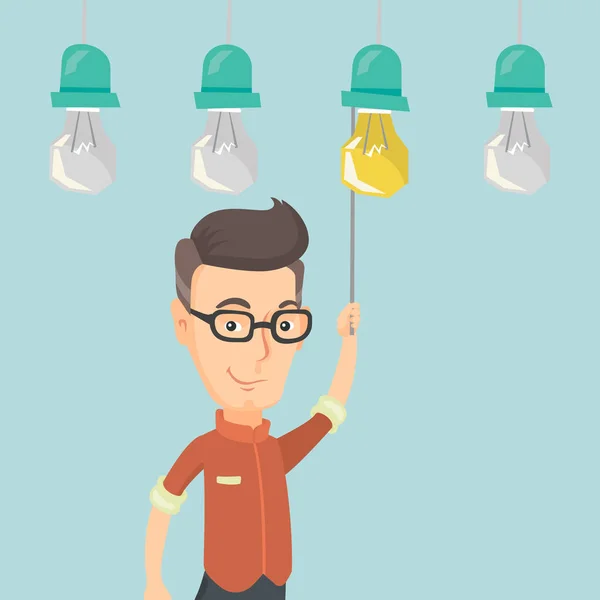 Man having business idea vector illustration. — Stock Vector