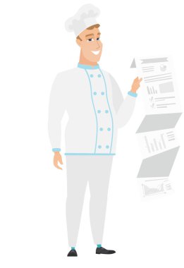 Şef yemek veren iş sunumu.