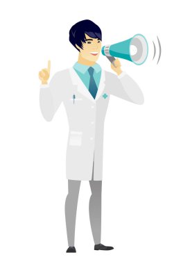 Genç Asyalı doktor yapma duyuru.