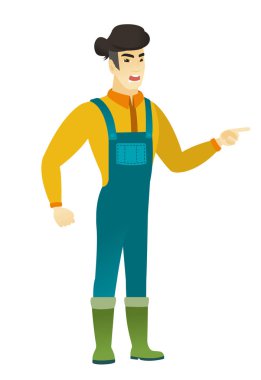 Öfkeli çiftçi çığlık vektör çizim.