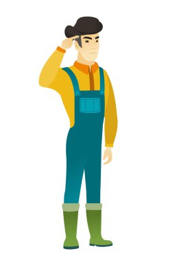 Tapınak karşı parmağıyla işaret çiftçi.