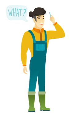 Çiftçi ile soru ne konuşma balonu.