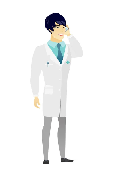 Médecin parlant sur un téléphone portable . — Image vectorielle