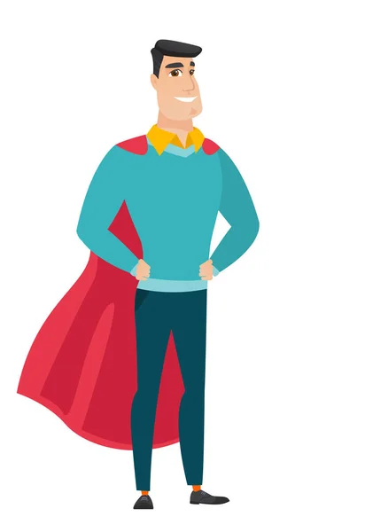 Homme d'affaires portant un manteau de super-héros rouge . — Image vectorielle